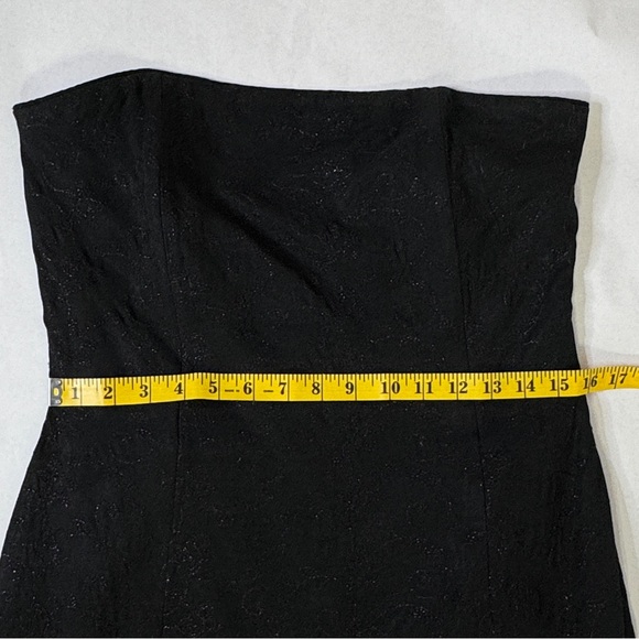 Vintage Jessica McClintock Black Maxi Dress Y2K Strapless Holiday NYE SZ 12 - Picture 14 of 15